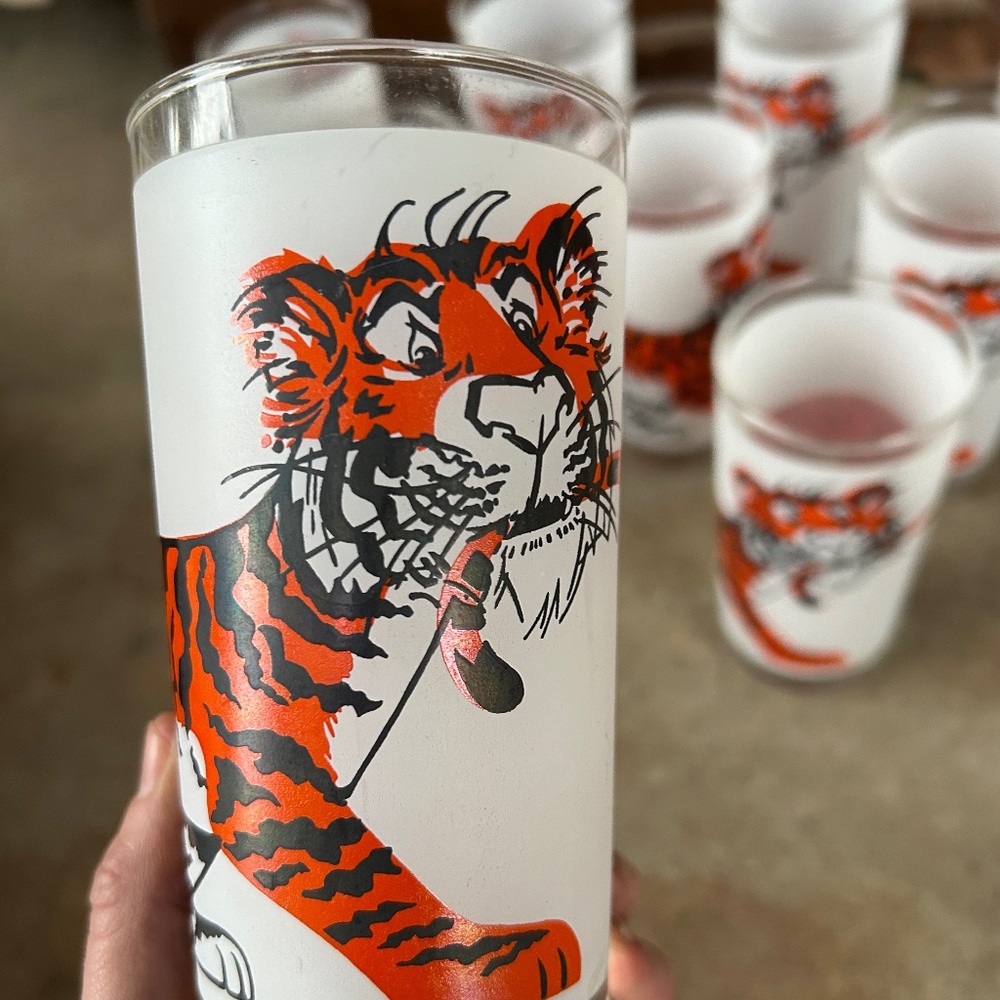 Vintage Clemson Tiger Tumbler Set of 9